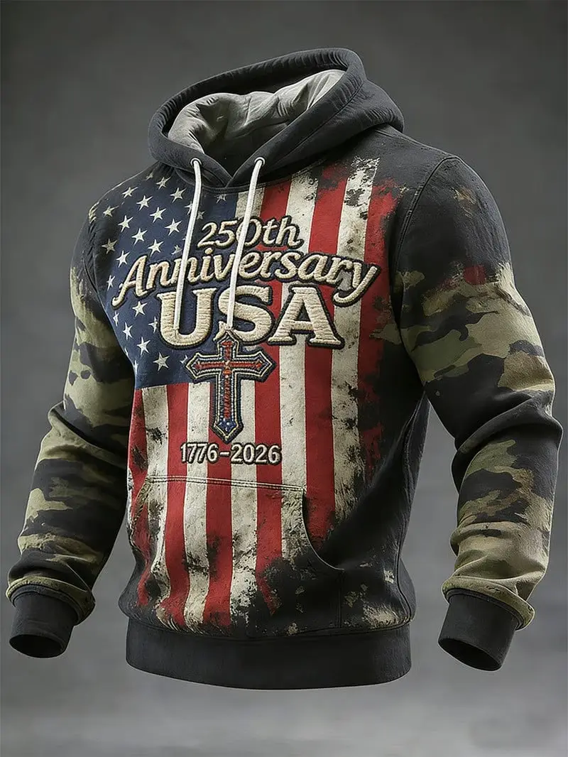 USA 250Th Anniversary Camo Hoodie July 4 Clothes Independence Day Gift For Grandpa