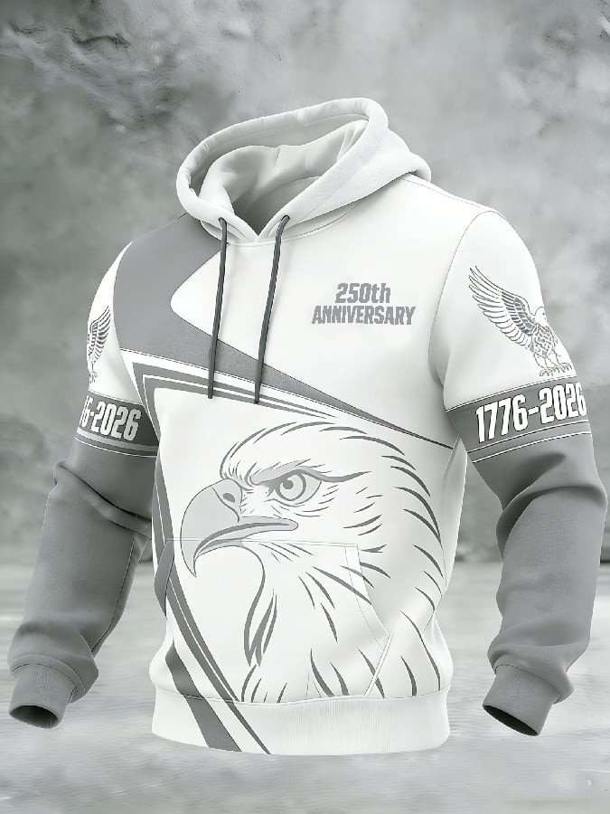 USA 250th Anniversary Eagle Hoodie 1776 2026 Patriotic American Flag Pullover Gift For Dad USA 250th Anniversary Eagle Hoodie 1776 2026 Patriotic American Flag Pullover Gift For Dad - Image 1