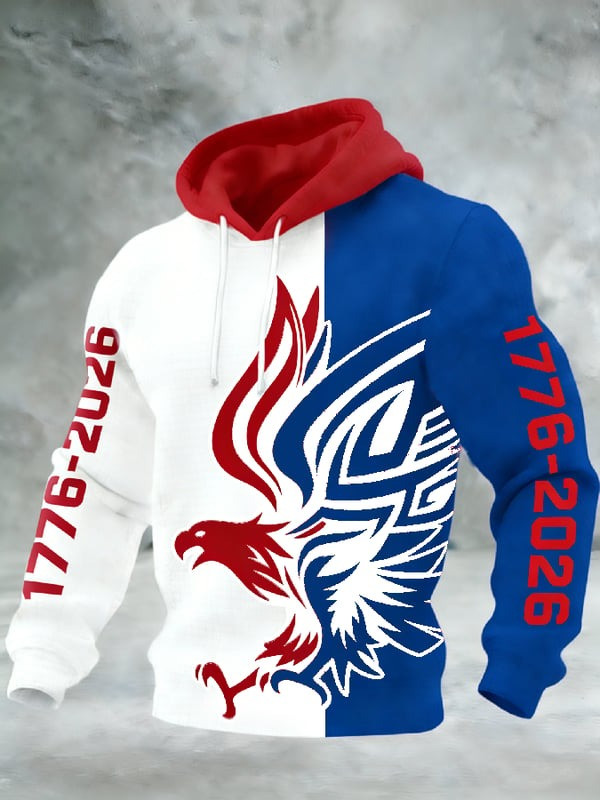 USA 250th Anniversary Eagle Hoodie 1776 2026 Patriotic White Red Blue Pullover Gift Ideas USA 250th Anniversary Eagle Hoodie 1776 2026 Patriotic White Red Blue Pullover Gift Ideas - Image 1