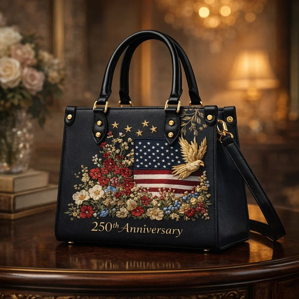 USA 250th Anniversary Eagle Leather Handbag Patriotic American Flag Freedom Bag Gift For Her