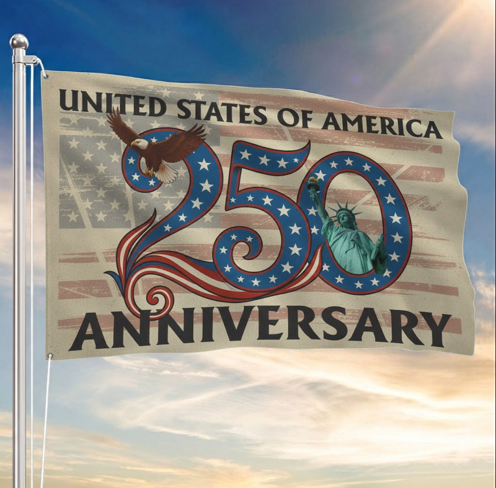 USA 250th Anniversary Flag 1776 2026 Semiquincentennial Patriotic Flag Gift for Him