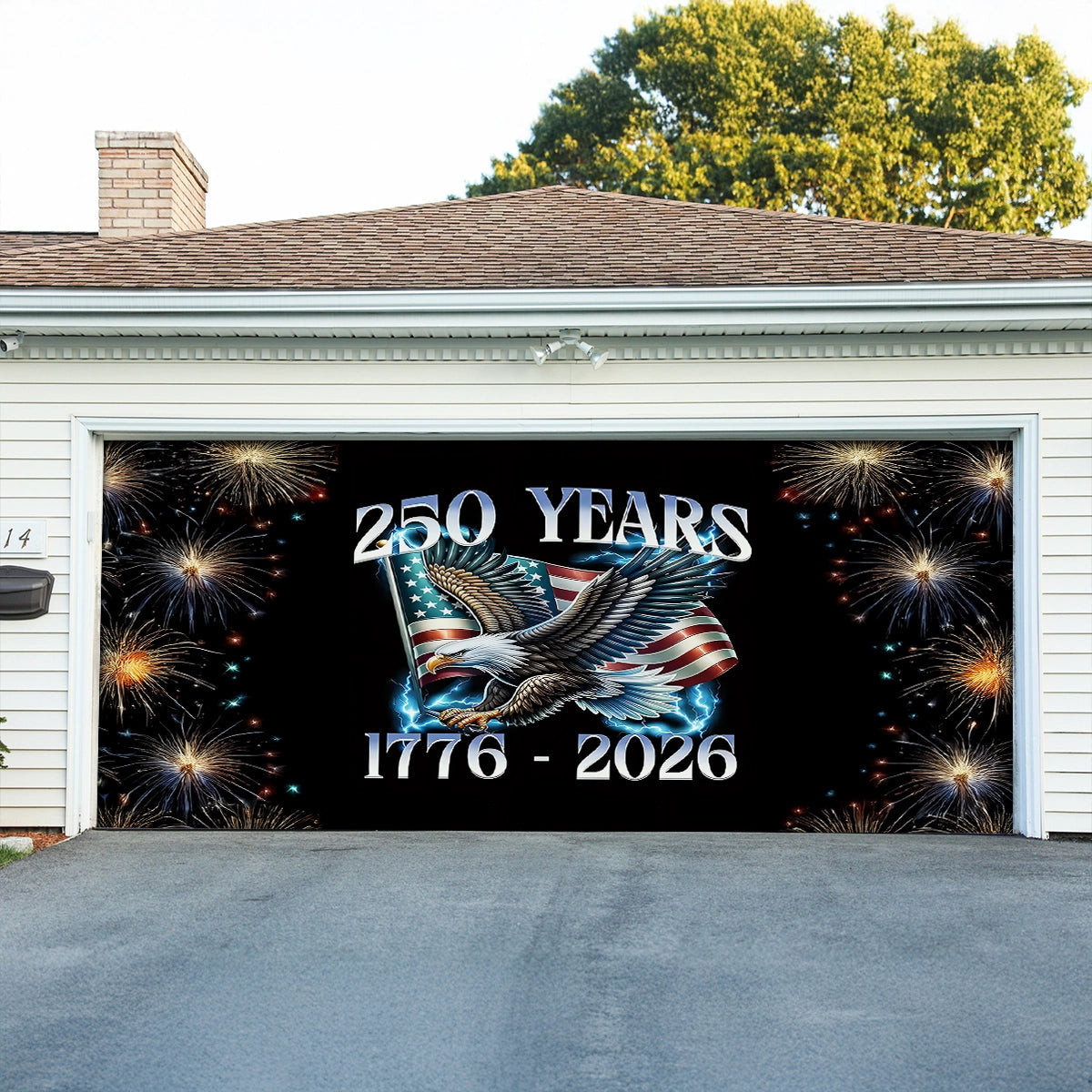 USA 250th Anniversary Garage Door Banner 4Th Of July Outdoor Holiday Decorations