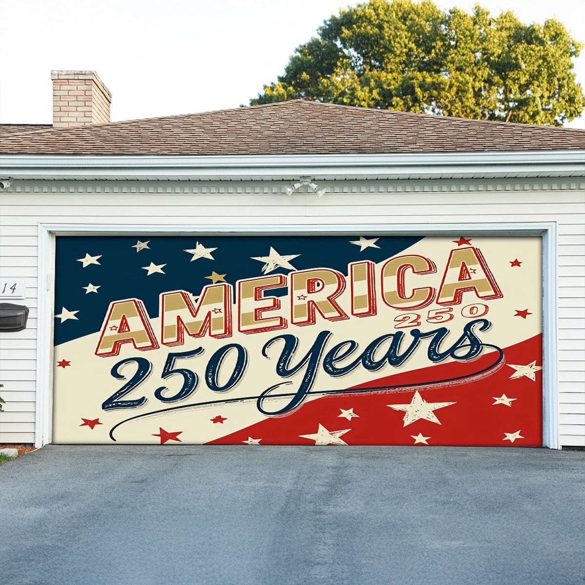 USA 250th Anniversary Garage Door Banner A Nation Built To Last Outdoor Holiday Decoration