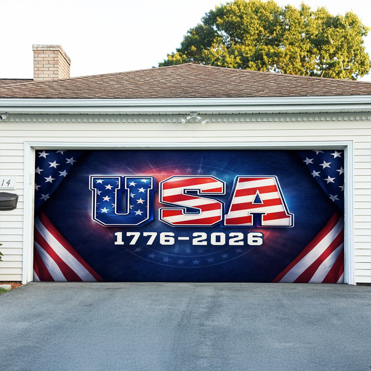 USA 250th Anniversary Garage Door Banner America's 250 Birthday Outdoor Holiday Decorations
