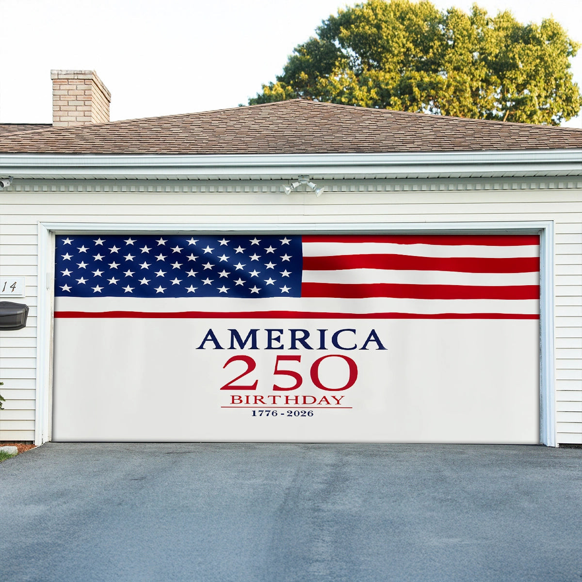 USA 250th Anniversary Garage Door Banner We The People Outdoor Holiday Decorations
