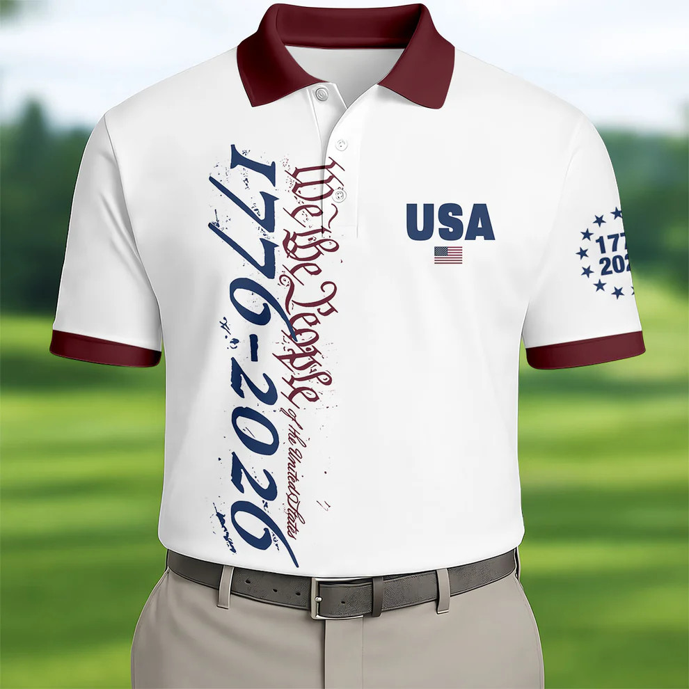 USA 250th Anniversary Golf Polo Shirt Independence Day Apparel Gift for Father