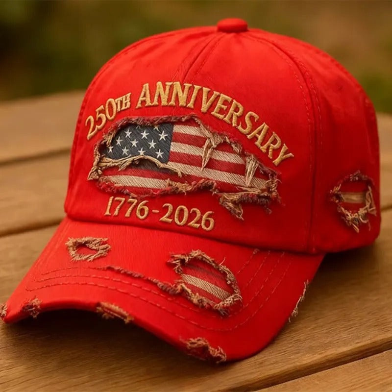 USA 250th Anniversary Hat 1776 2026 American Flag Baseball Cap 4th Of July Merch Red