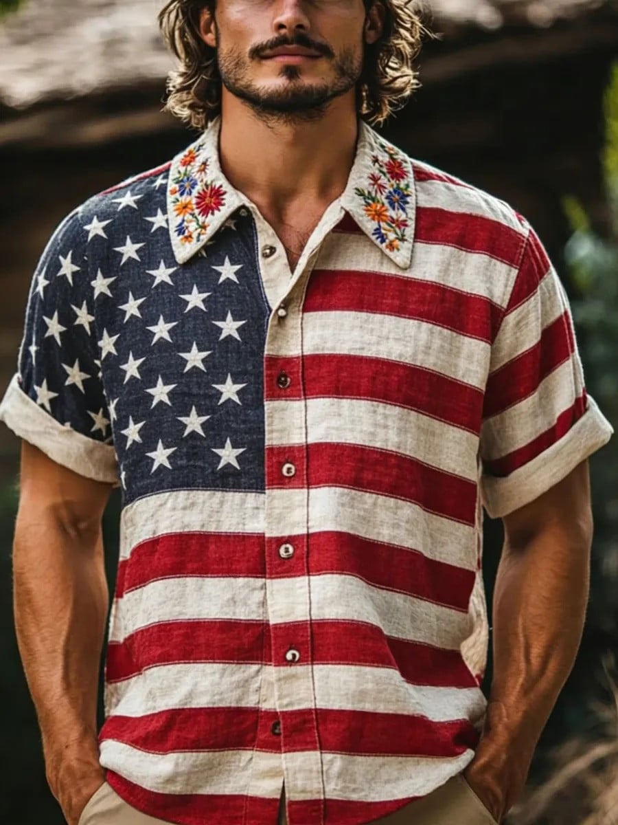 USA 250Th Anniversary Hawaiian Shirt USA Plants Flowers Clothes Gift For 4Th Of July