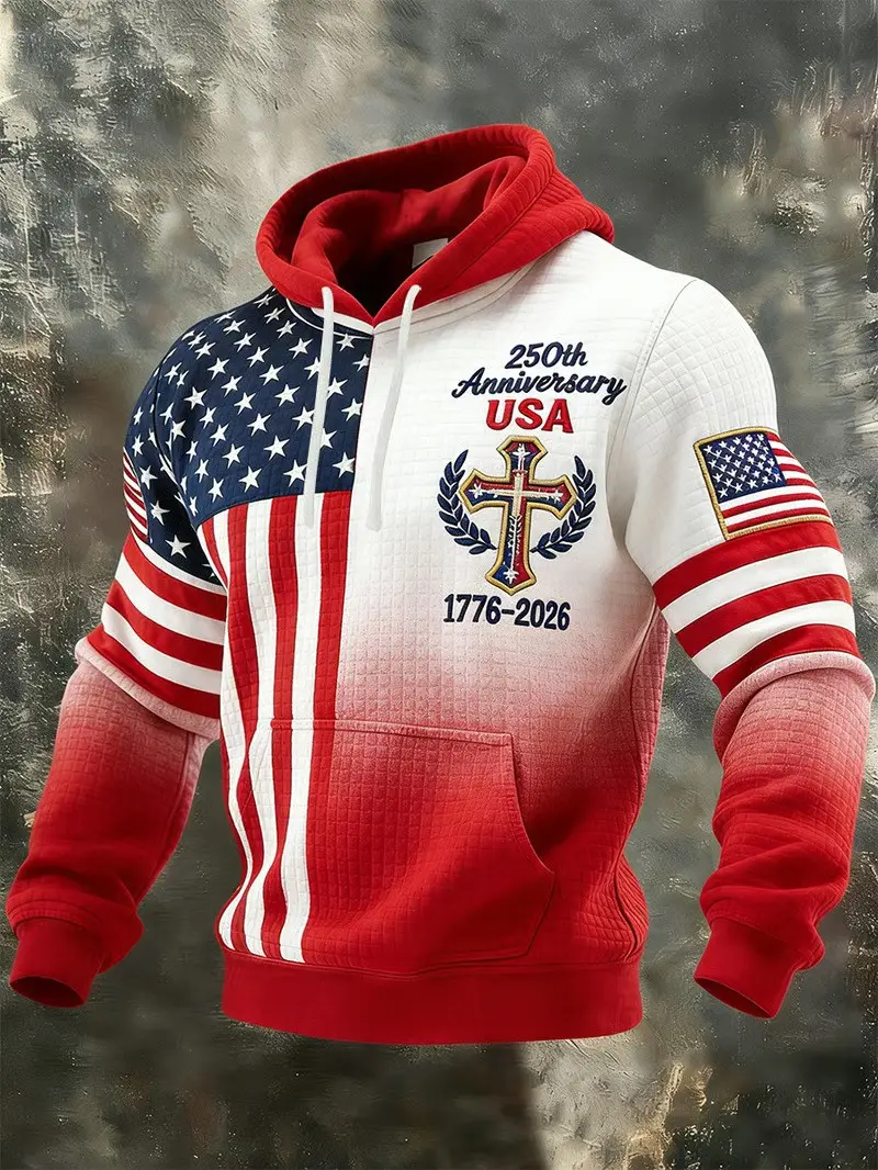 USA 250Th Anniversary Hoodie 4 Th Of July Clothes Patriotic Hooded Sweatshirt Gifts For Dad