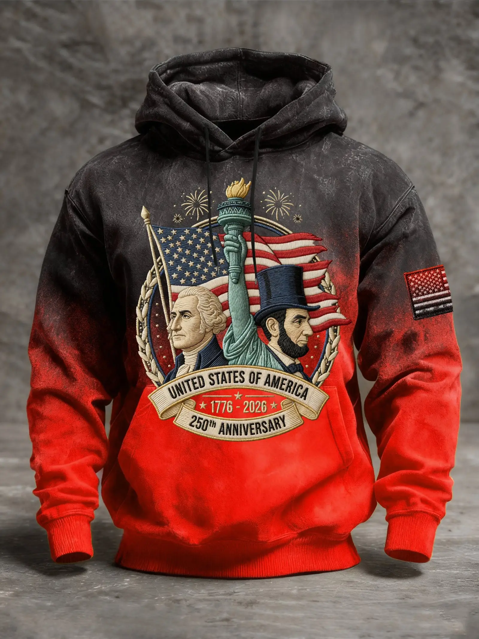USA 250th Anniversary Hoodie George Washington And Abraham Lincoln Clothing Gift For Dad