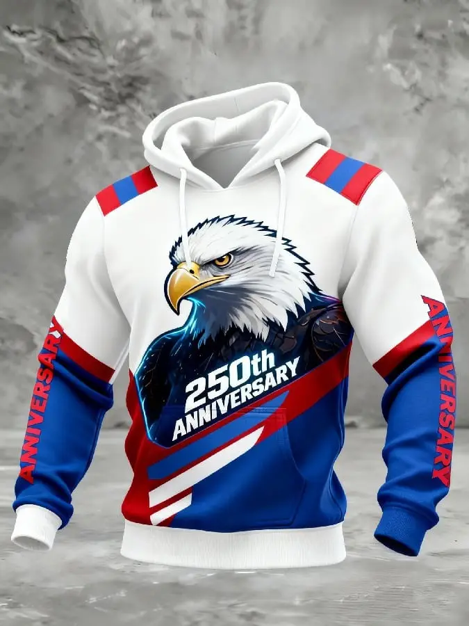 USA 250th Anniversary Hoodie Patriotic American Eagle Apparel Gift For Dad