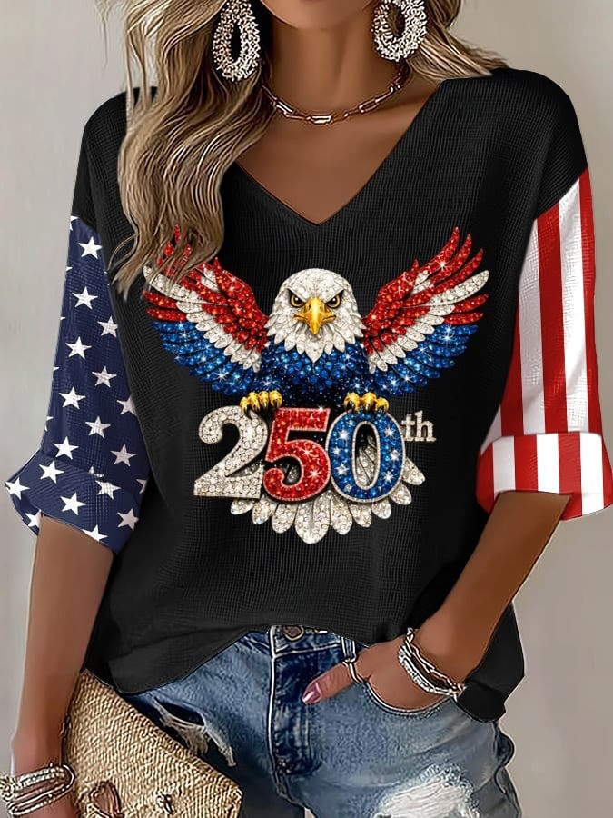 USA 250th Anniversary Long Sleeve Shirt American Eagle Graphic Gift for Wife USA 250th Anniversary Long Sleeve Shirt American Eagle Graphic Gift for Wife - Image 1