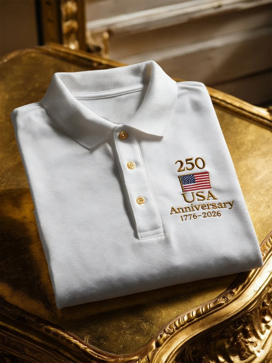 USA 250th Anniversary Polo Shirt American Flag Patriotic Shirt Fourth Of July Apparel
