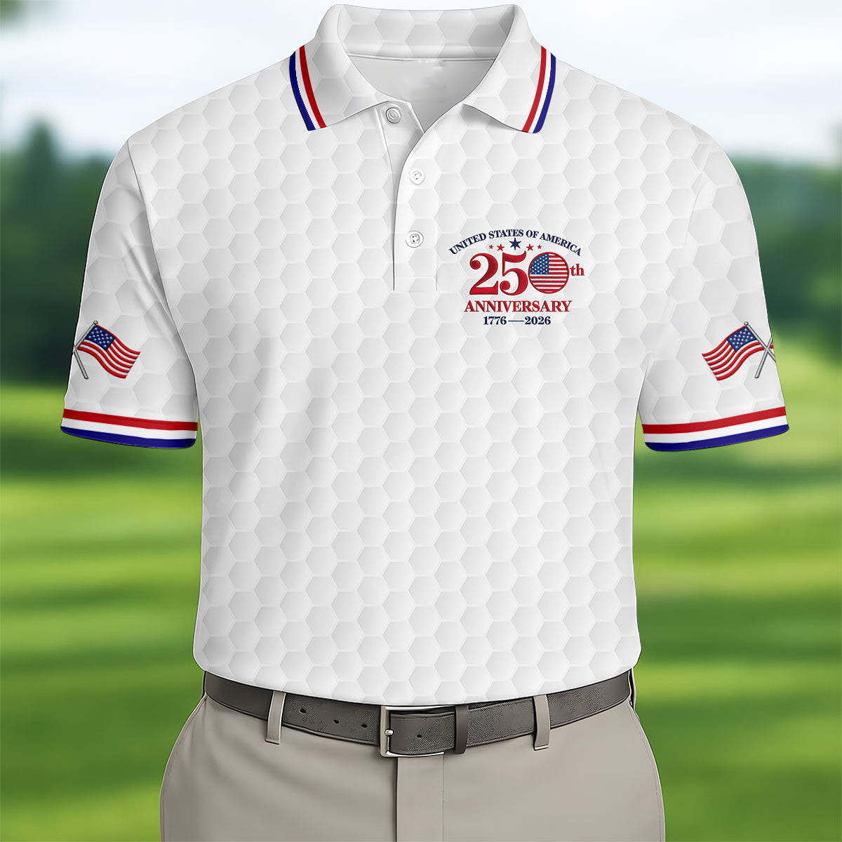 USA 250th Anniversary Polo Shirt American Patriot Apparel Gifts For Patriotic Dad USA 250th Anniversary Polo Shirt American Patriot Apparel Gifts For Patriotic Dad - Image 1