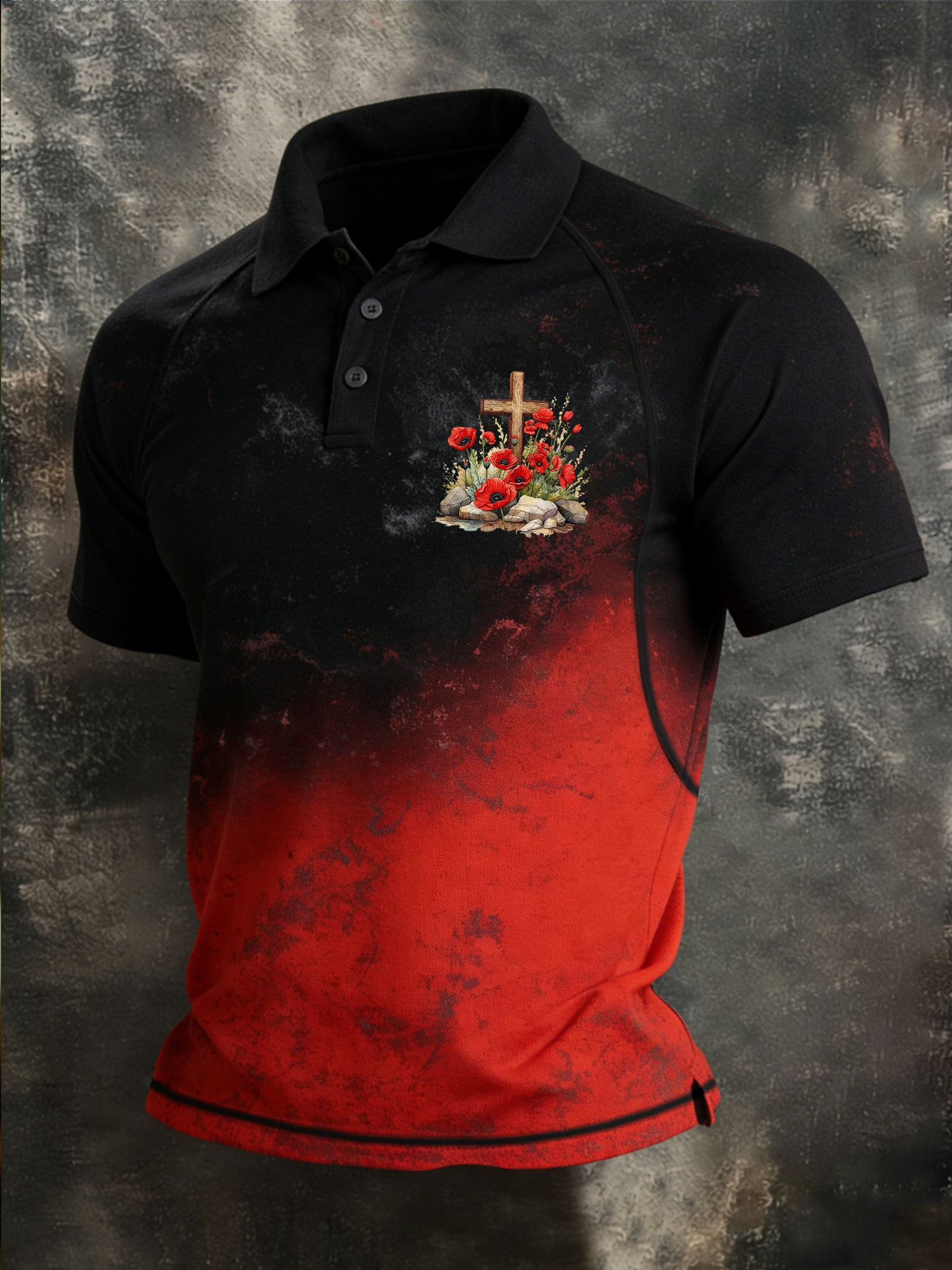 USA 250th Anniversary Polo Shirt Cross With Poppy Merch Gift Ideas For Him