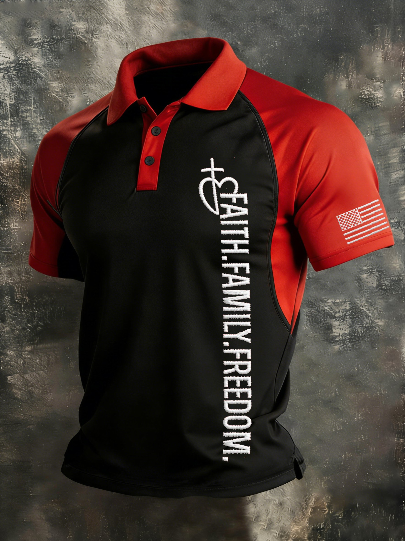 USA 250th Anniversary Polo Shirt Faith Family Freedom Merch Gift For Men