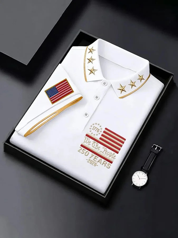 USA 250th Anniversary Polo Shirt We The People 1776–2026 Independence Apparel Gift For Dad