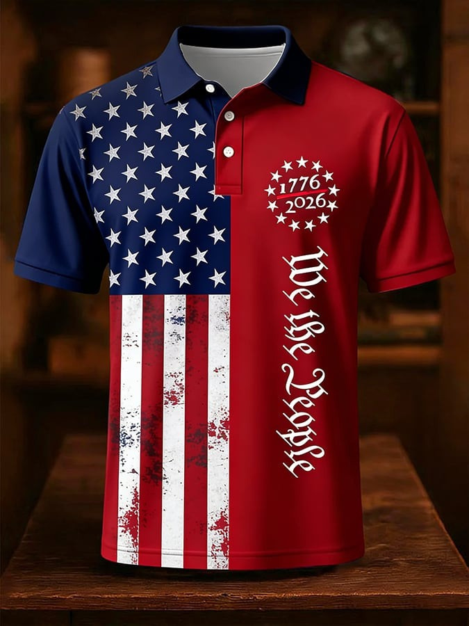 USA 250th Anniversary Polo Shirt We The People 4Th Of July Apparel Gifts For Dad
