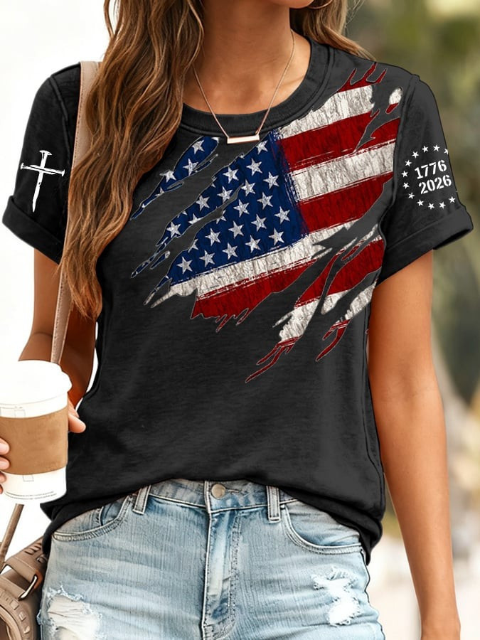USA 250th Anniversary Shirt American Flag 1776 2026 4Th Of July Gifts For Her