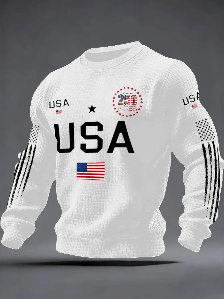 USA 250th Anniversary Sweatshirt Mens Celebrating 1776 2026 Independence Day Gift