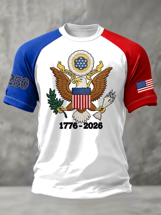 USA 250th Anniversary T-Shirt American Eagle 1776 2026 Apparel Gift For Men
