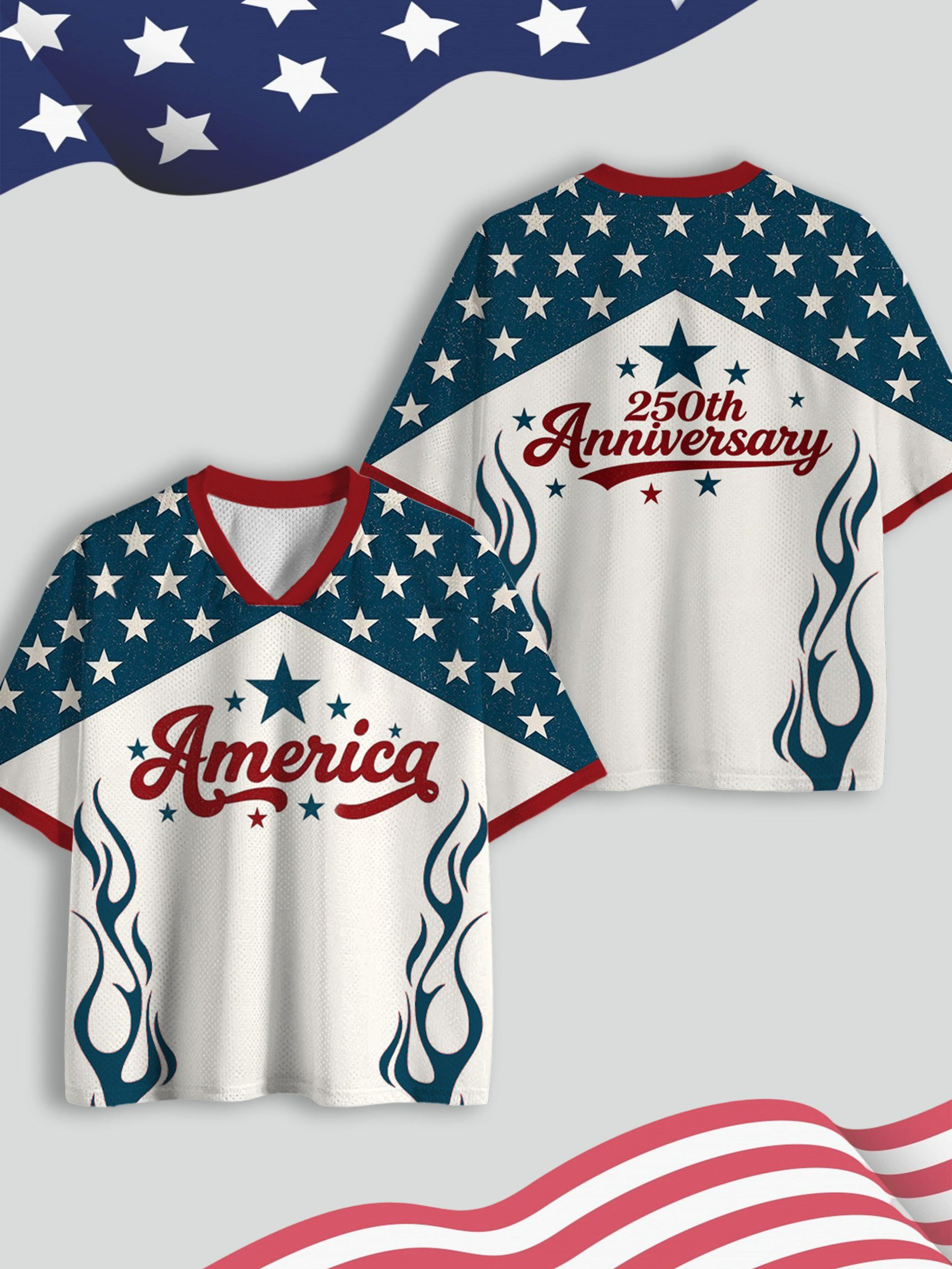 USA 250Th Anniversary V-Neck Jersey 1776 2026 Independence Day Gift Ideas For Sister USA 250Th Anniversary V-Neck Jersey 1776 2026 Independence Day Gift Ideas For Sister - Image 1
