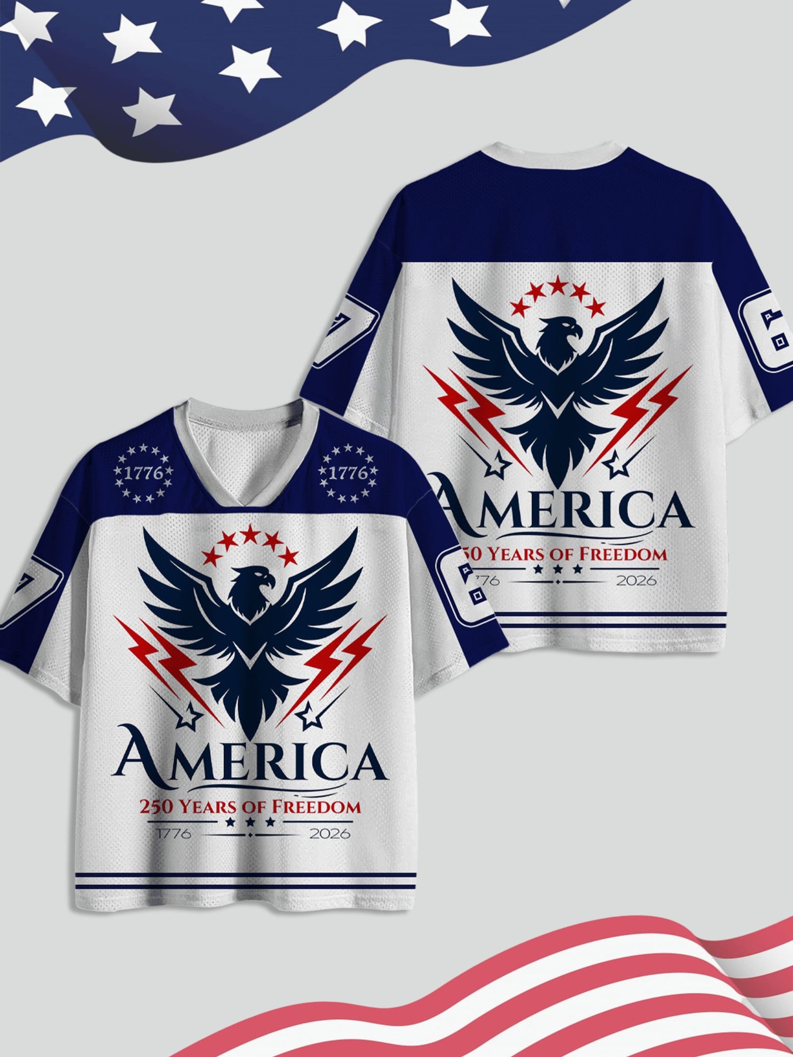 USA 250Th Anniversary V-Neck Jersey USA 250 Years Of Freedom Clothes Gift Ideas For Mom