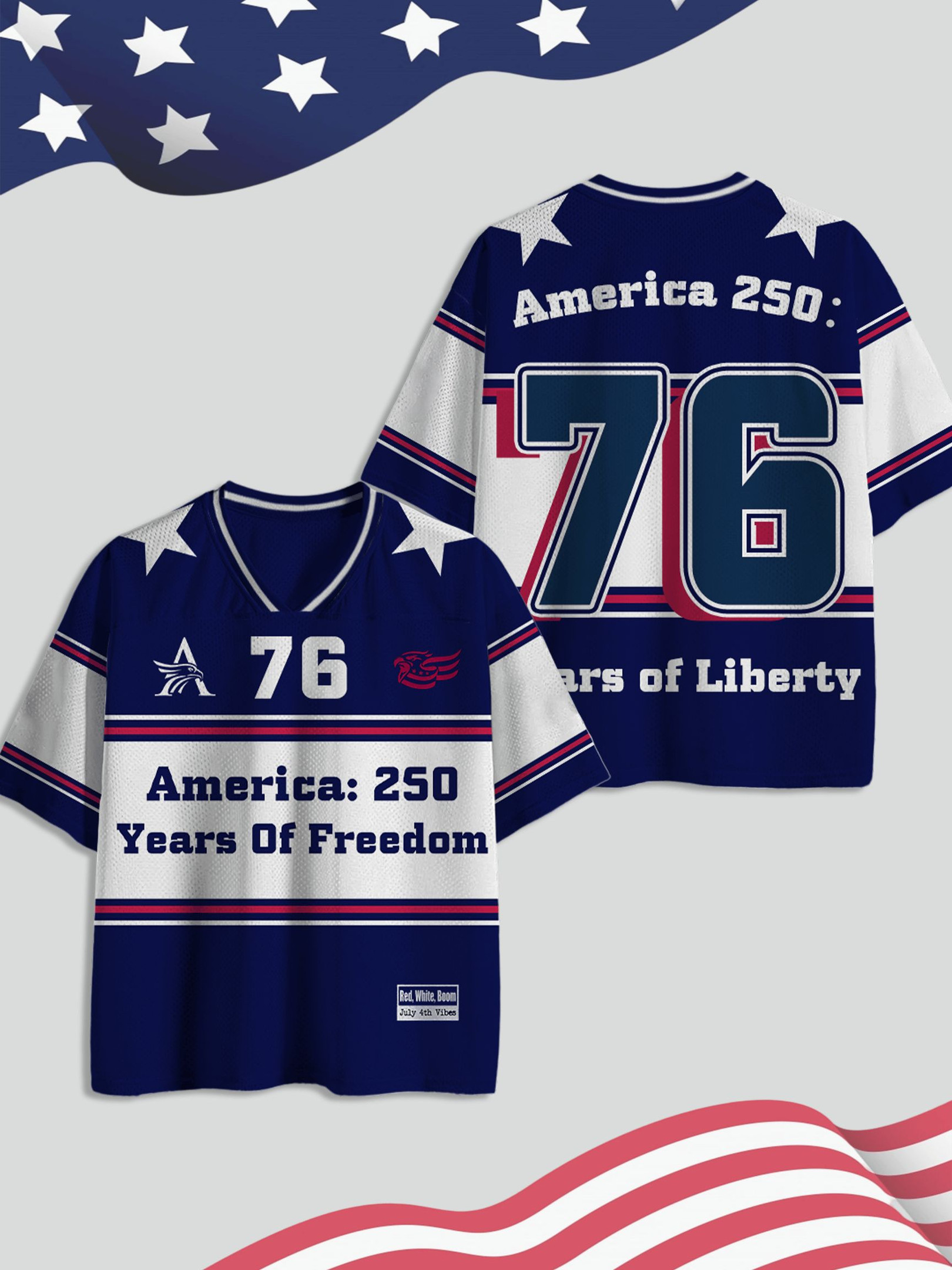 USA 250Th Anniversary V-Neck Jersey USA 250 Years Of Freedom Gifts For Your Sister