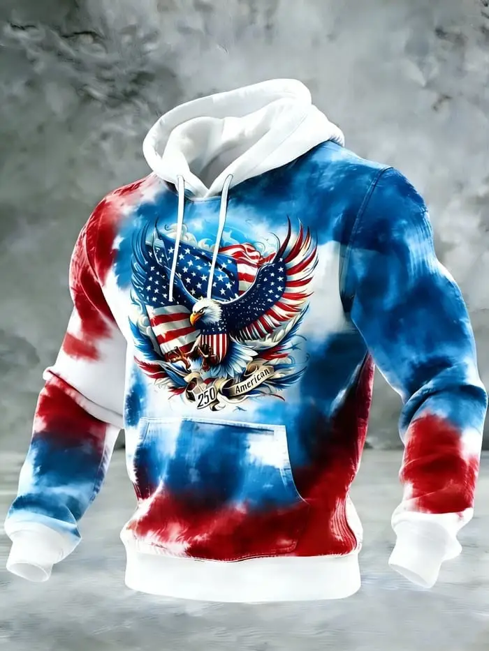 USA 250th Anniversary Waffle Hoodie Best 4Th Of July Apparel Patriotic Gifts For Him