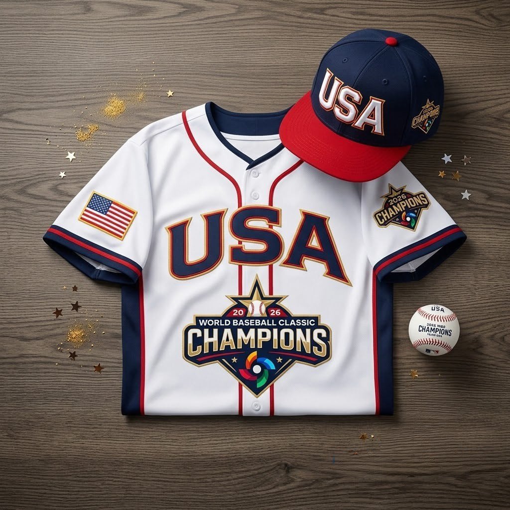 USA Baseball 2026 World Baseball Classic Champions Baseball Jersey WBC 2026 Gifts For Fan