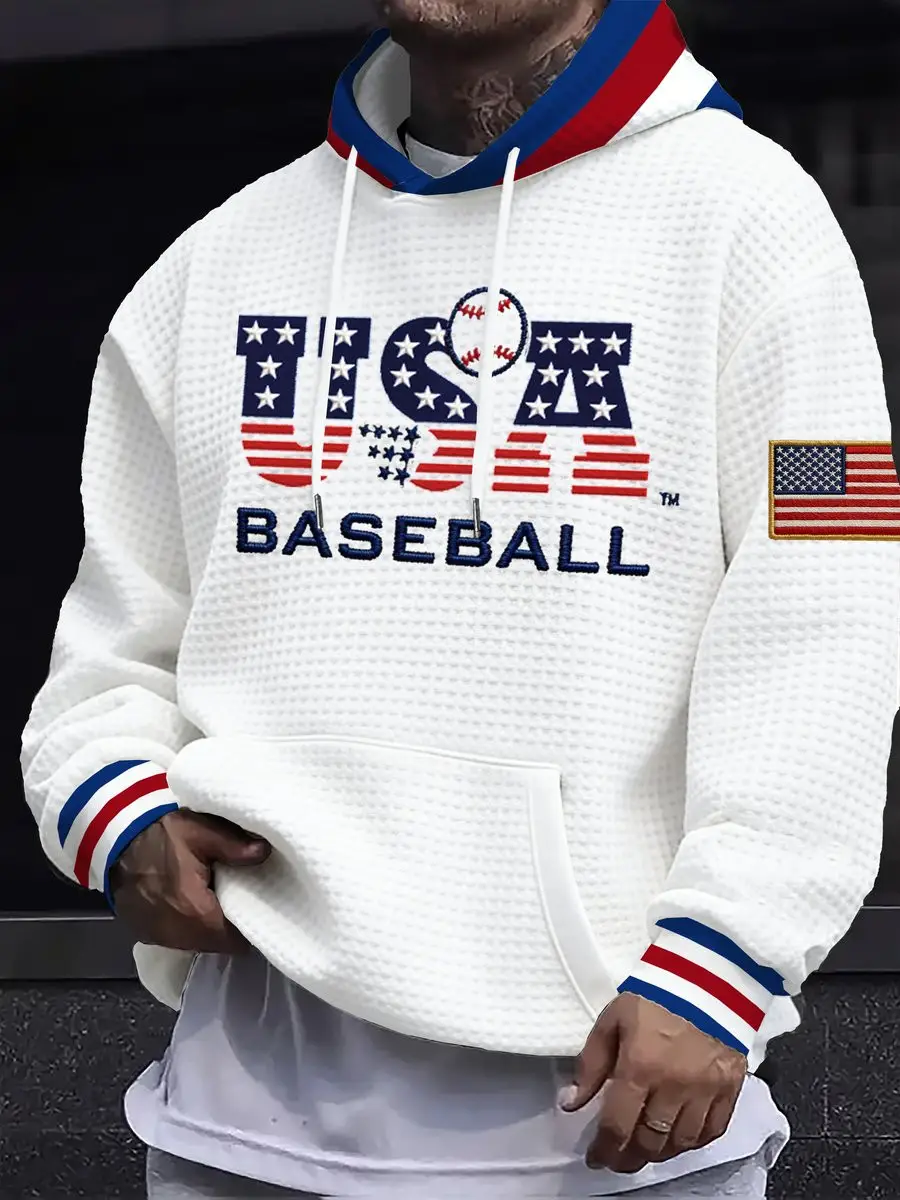 USA Baseball 2026 World Baseball Classic Hoodie Waffle American Baseball Gear Gift Mens