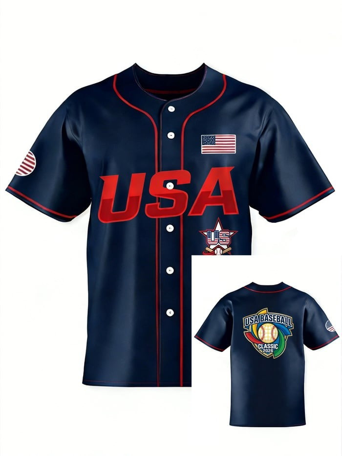 USA Baseball 2026 World Baseball Classic Jersey Unisex WBC 2026 Apparel