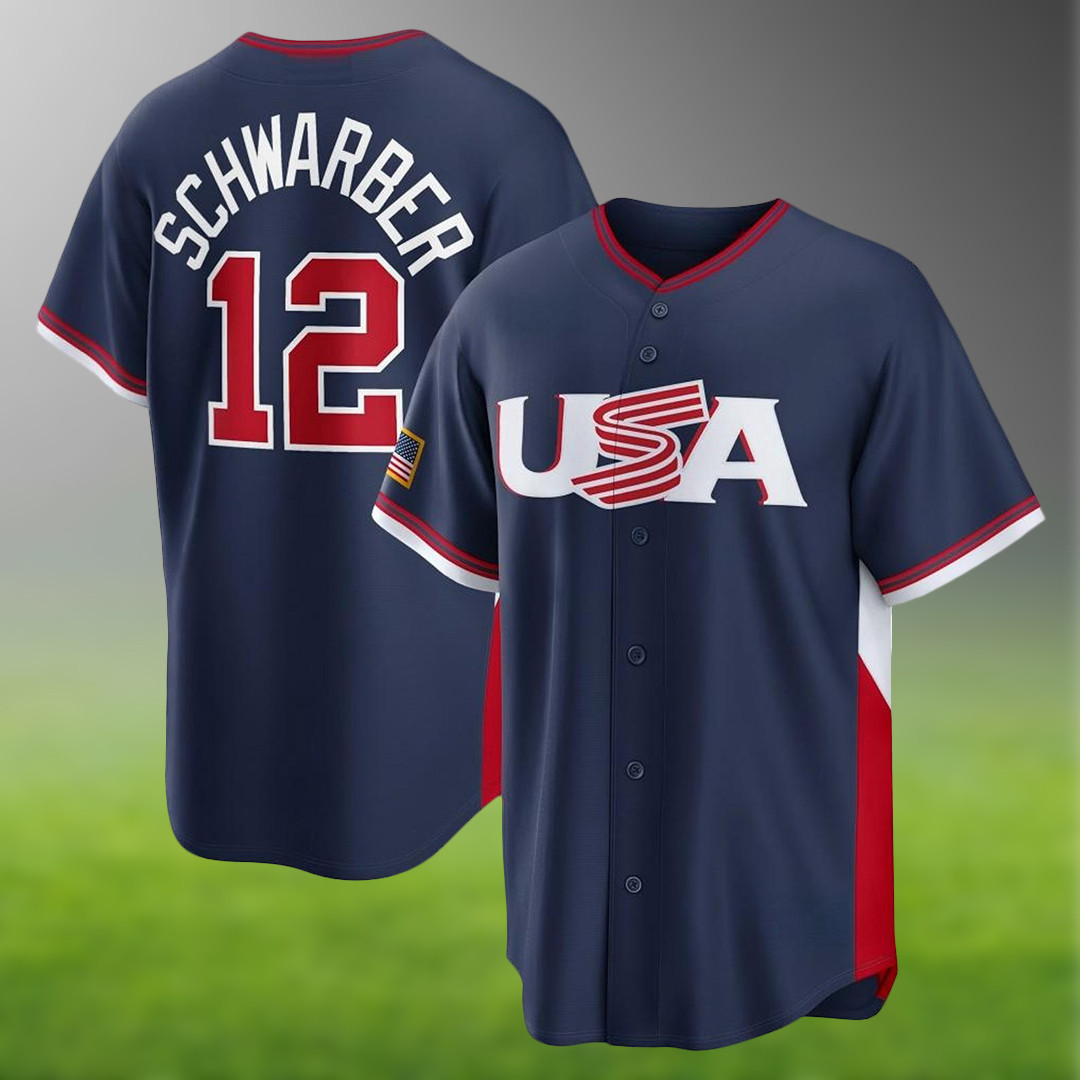 USA Baseball Kyle Schwarber Road Stadium Jersey Navy 2026 World Baseball Classic Gift