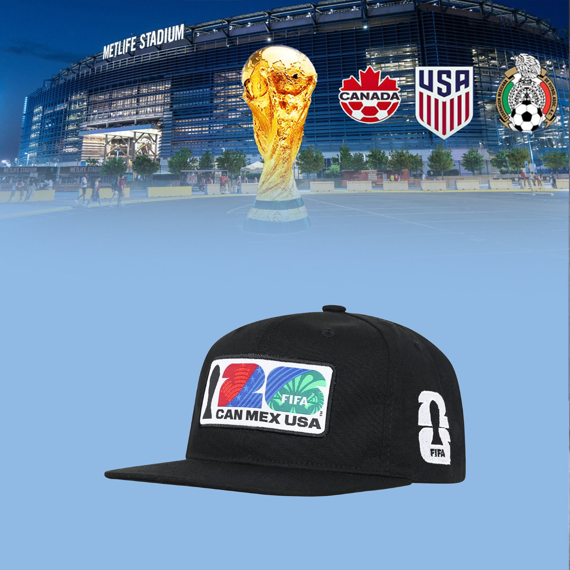 USA Canada Mexico Soccer Snapback Hat FIFA World Cup 2026 Baseball Cap Gift For Dad
