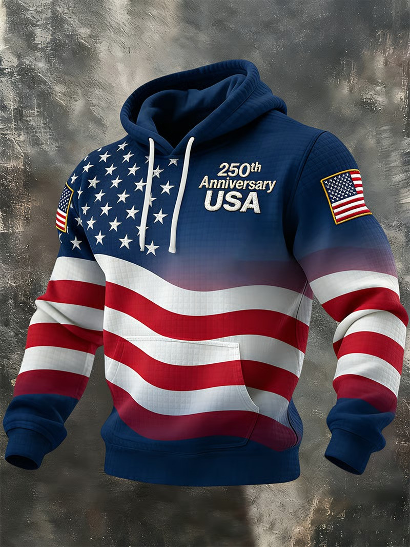 USA Flag 250th Anniversary Hoodie Patriotic 4th of July Shirt Independence Day Gift