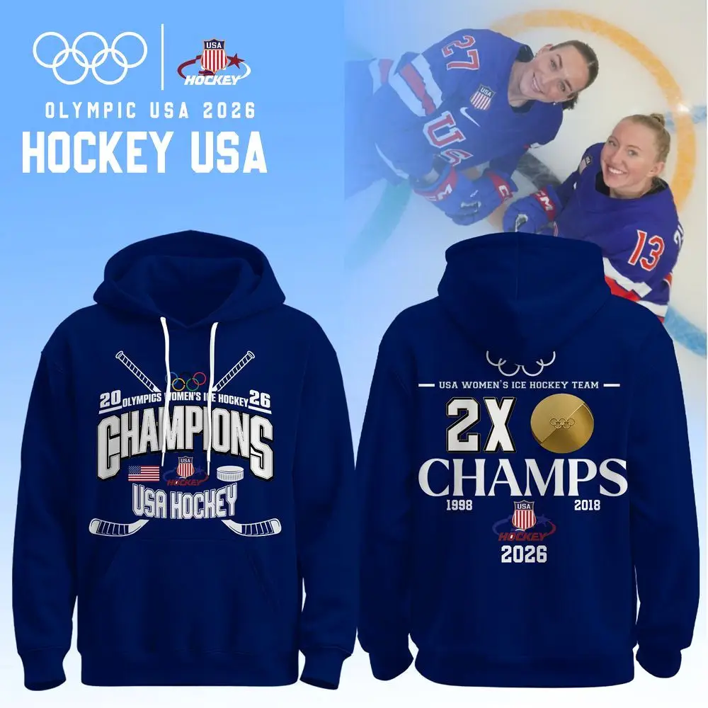 USA Hockey 2026 Olympic Women Champions Hoodie Team USA Pride Outfit