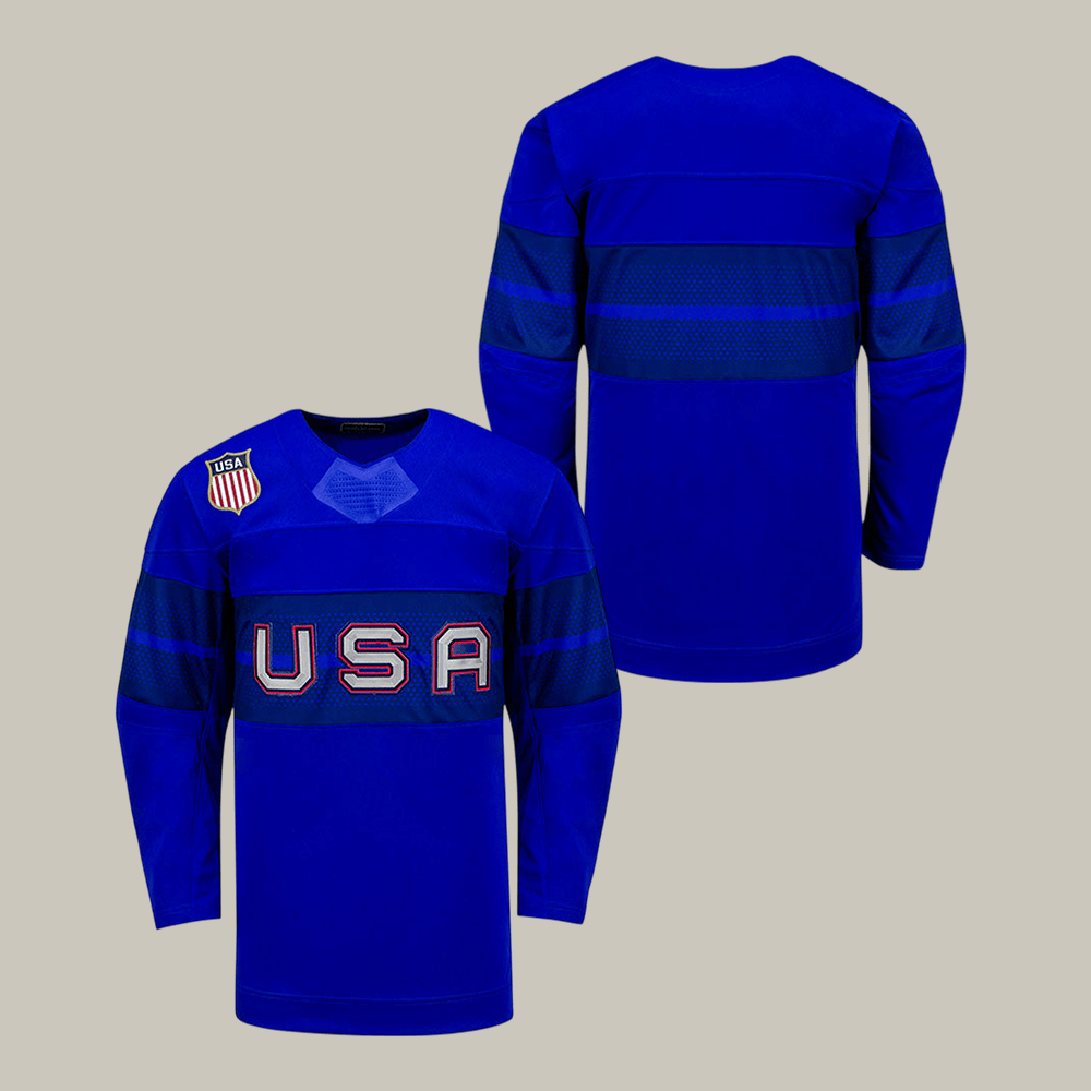 USA Hockey Alternate Olympic Jersey Team USA Hockey Gold Merch Fan Gift For Husband