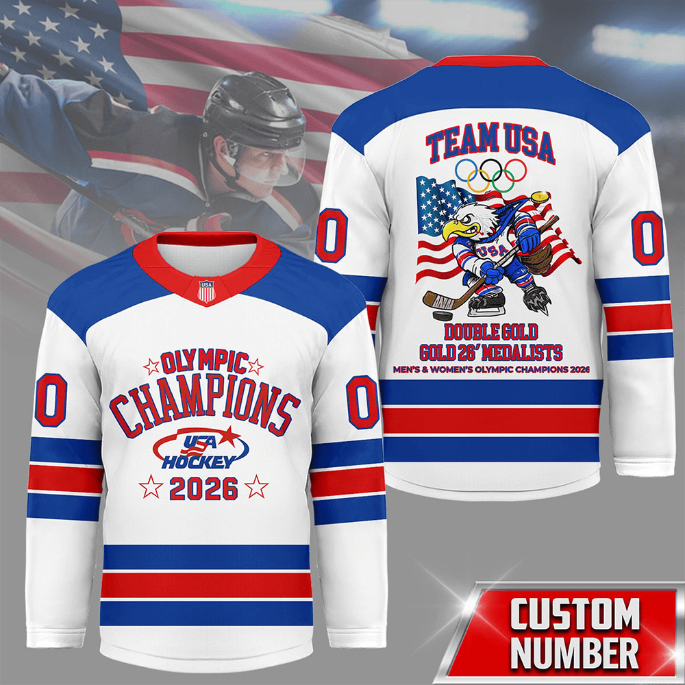 USA Hockey Olympic Champions 2026 Jersey Team USA Hockey Gold Medal Merch Fan Gift