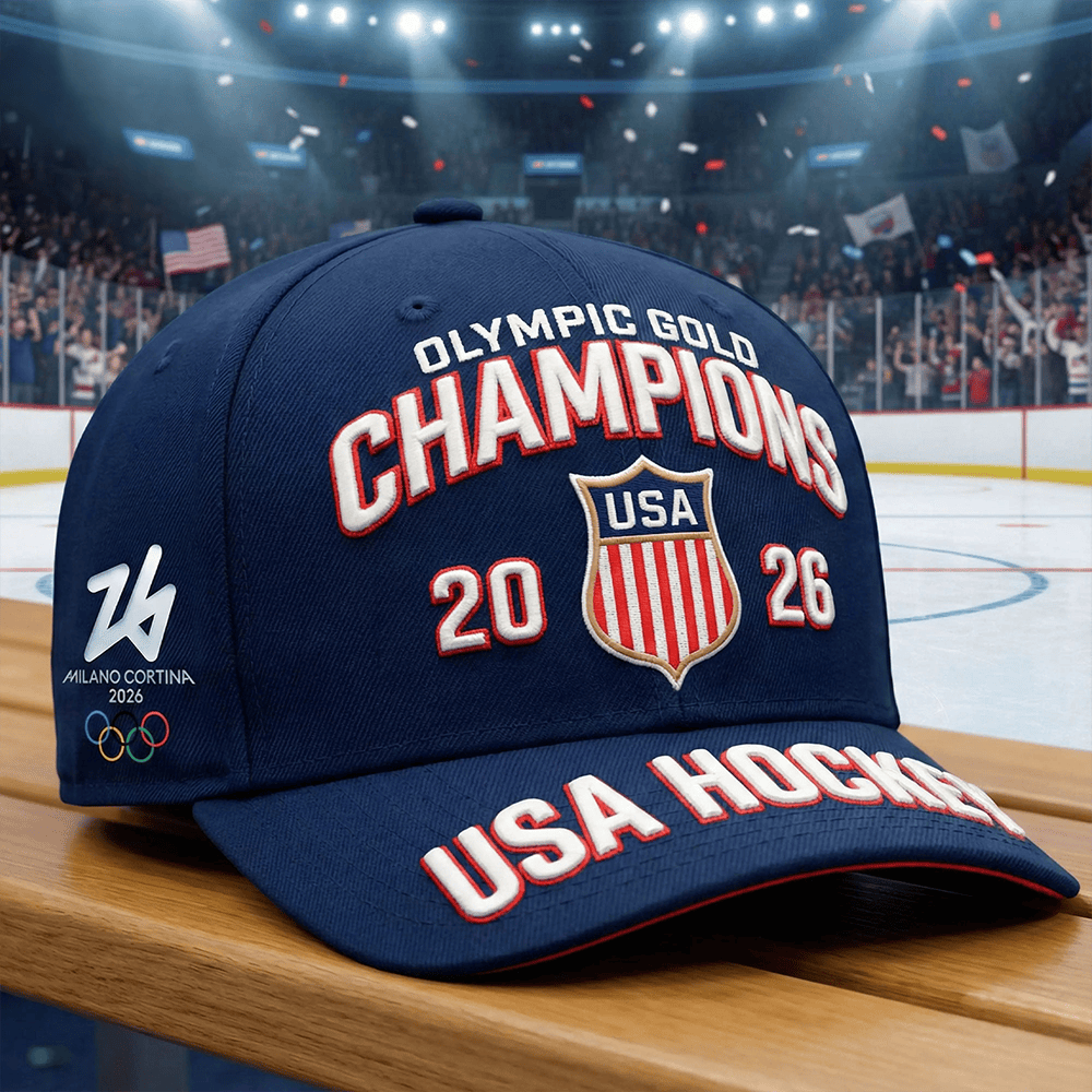USA Hockey Olympic Gold Champions 2026 Hat Milano Cortina 2026 Winter Olympic Baseball Cap