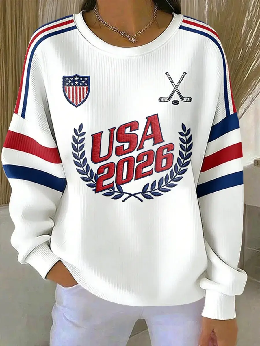 USA Ice Hockey 2026 Sweatshirt Team USA Milano Cortina Crewneck Winter Olympics Outfit
