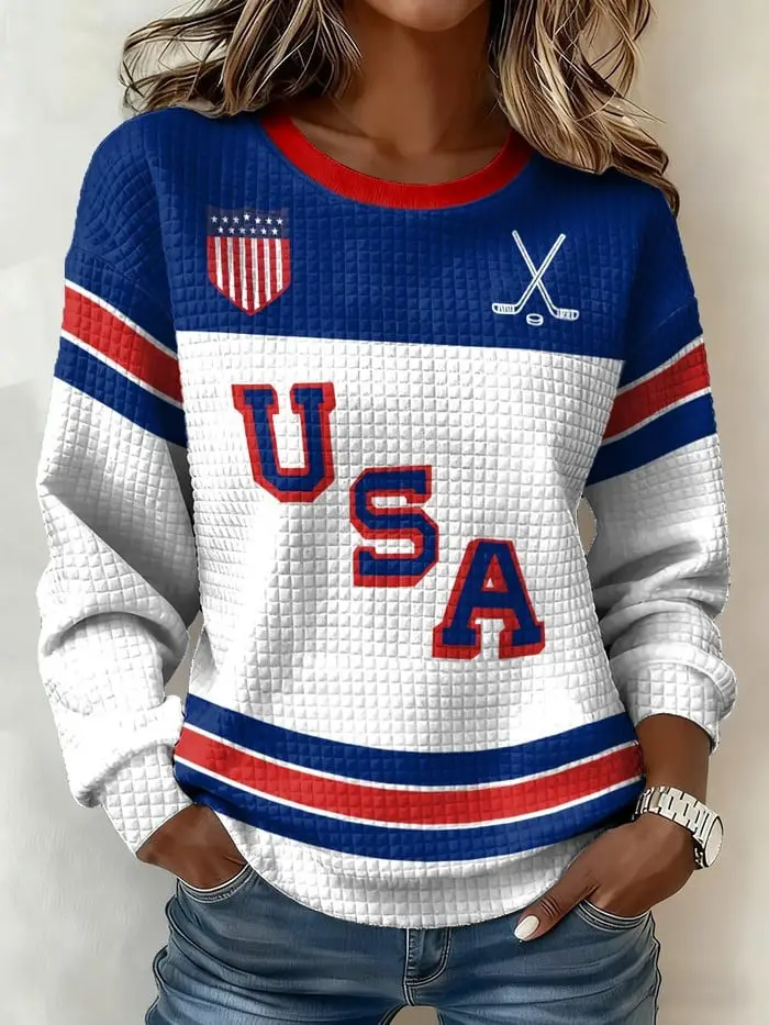 USA Ice Hockey 2026 Winter Olympics Sweatshirt Women's Support Team USA Merch Gifts For Her