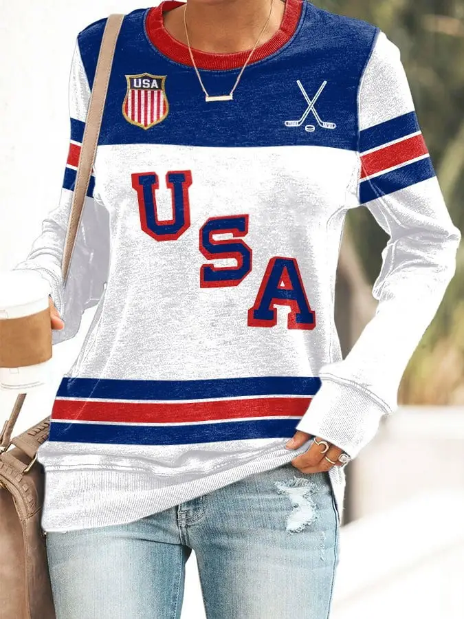 USA Ice Hockey 2026 Winter Olympics Sweatshirt Women's Team USA Hockey Merch Game Day Gifts