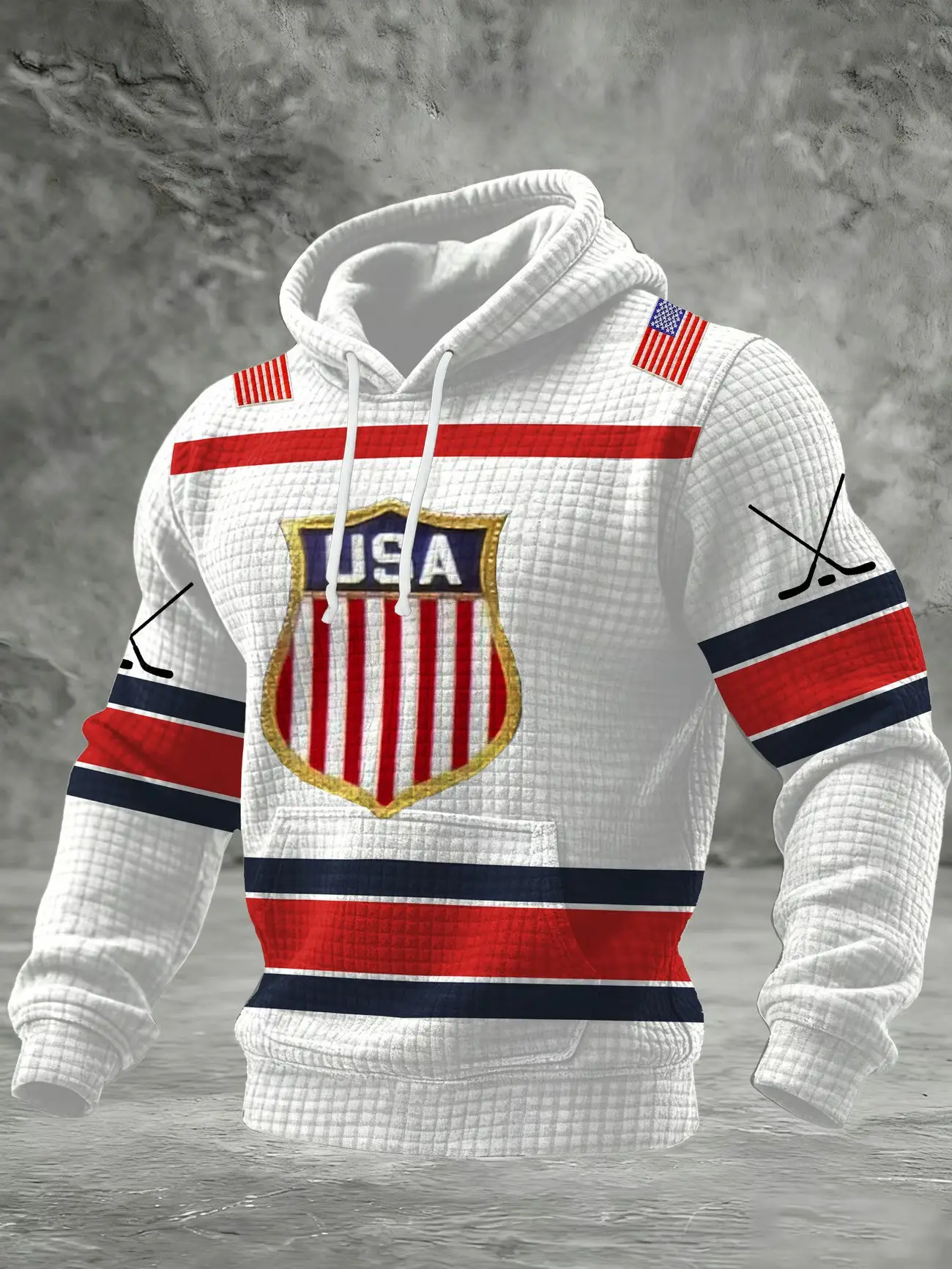 USA Ice Hockey Olympics 2026 Patriotic Shield White Graphic Hoodie Best Gift For Fans