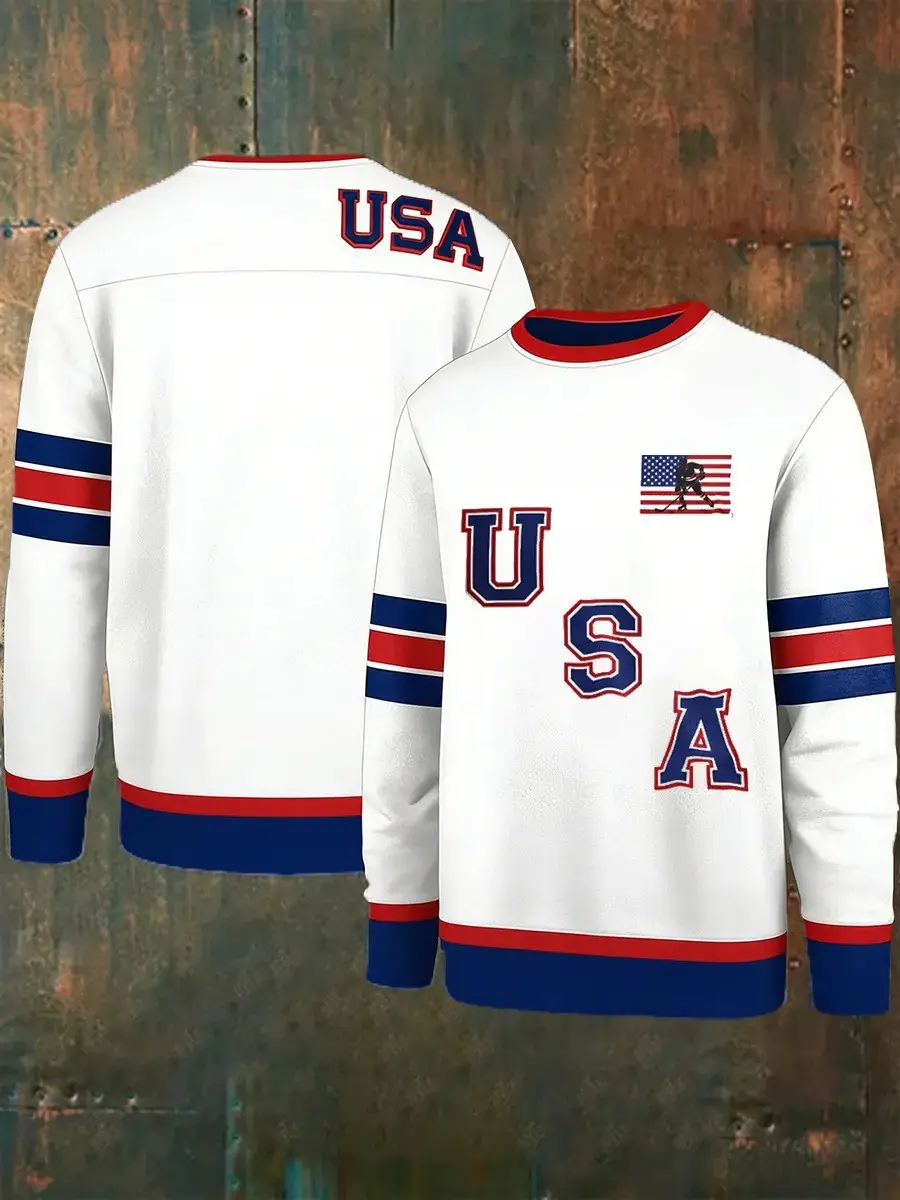 USA Ice Hockey Sweatshirt Team USA Milano Cortina 2026 Olympics Clothing for Supporters