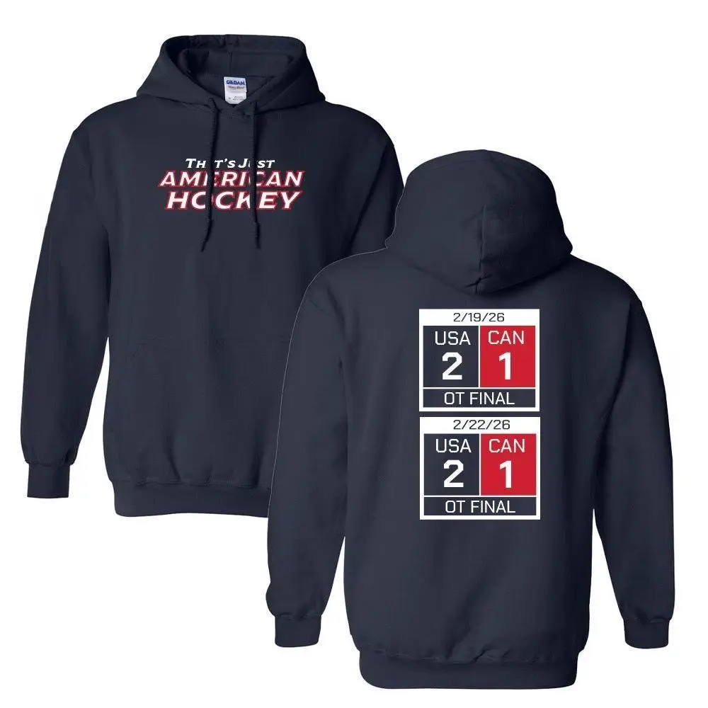 USA Ice Hockey Team Hoodie That's Just American Hockey America Scoreboard Apparel