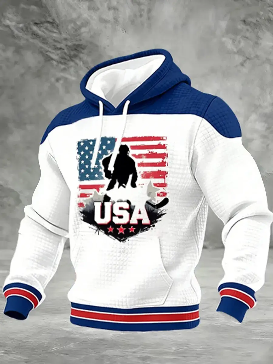 USA Ice Hockey Winter Olympics 2026 Hoodie Men's USA Hockey Apparel Gift for Hockey Fans