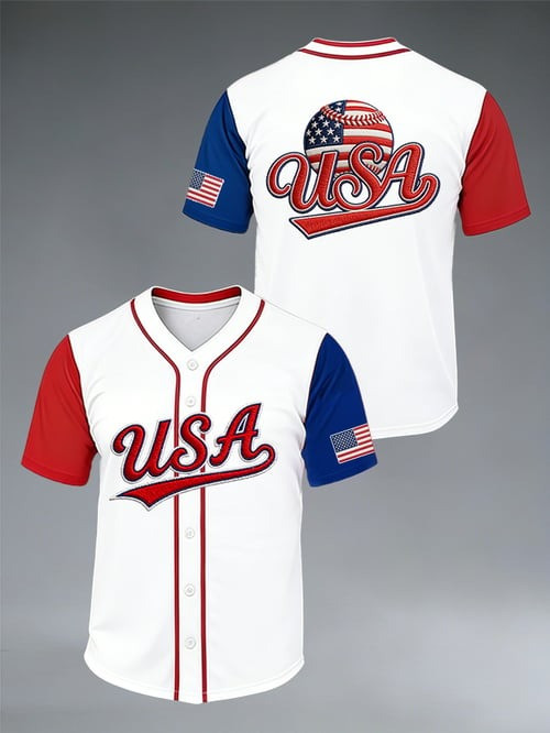 USA Logo Baseball Jersey Shirt American Flag WBC 2026 Clothing Present For Supporters