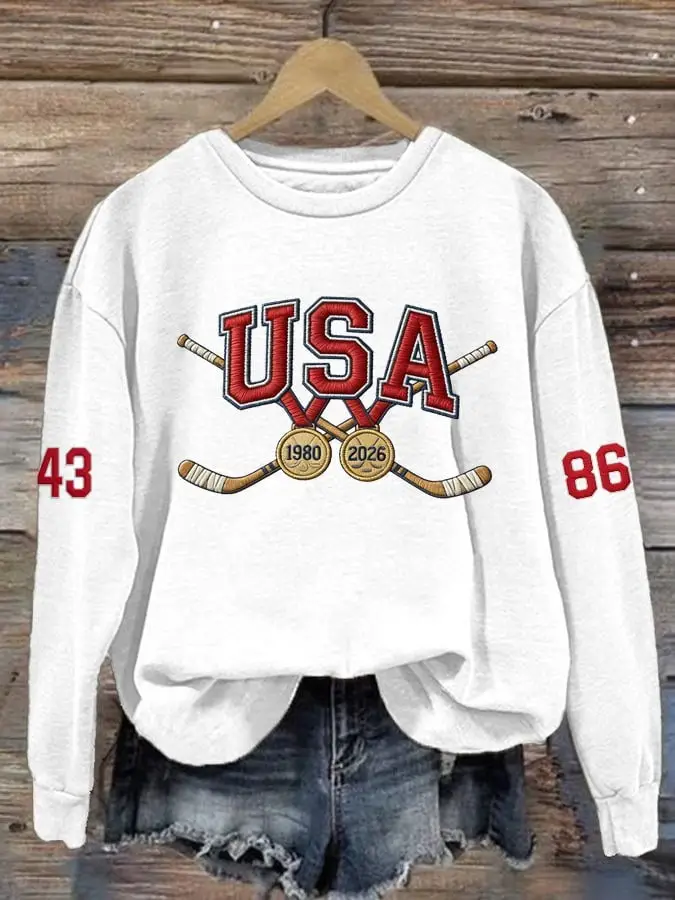 USA Mens Hockey Gold Medal Sweatshirt Jack Hughes and Johnny Gaudreau Shirt Gift Ideas