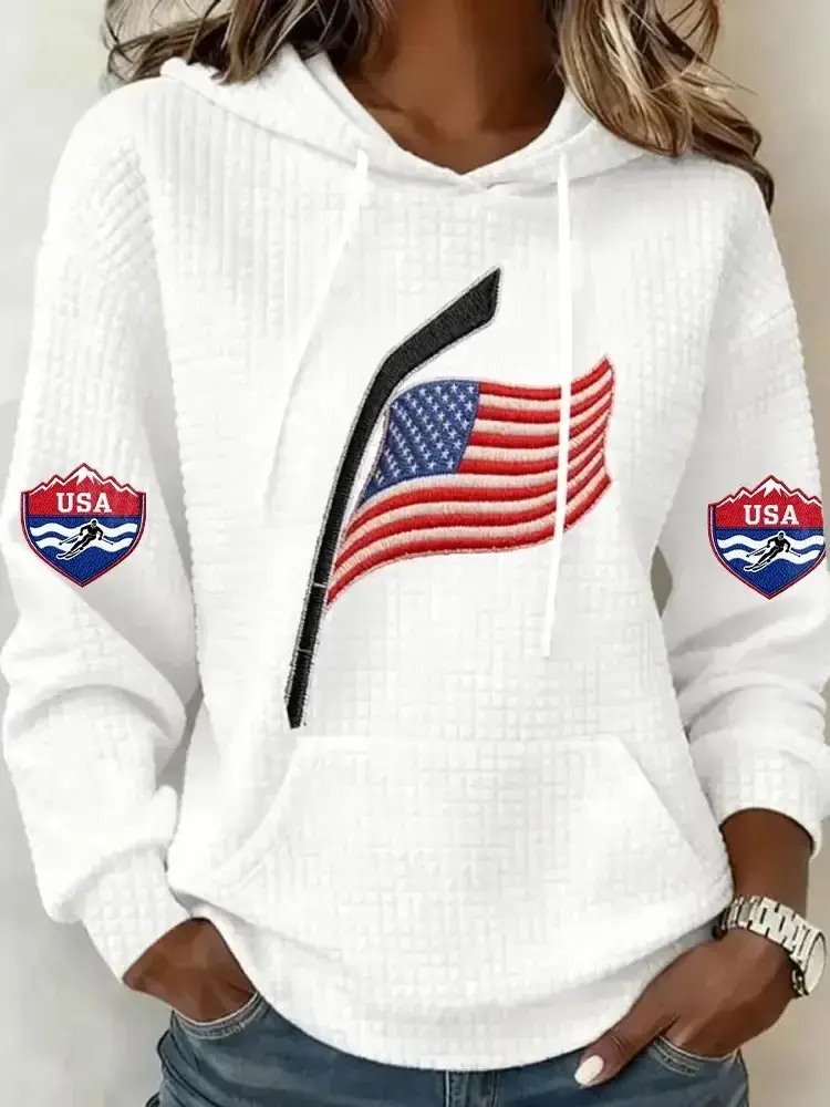 USA Milano Cortina 2026 Winter Olympics Hoodie USA Skiing Team Apparel Gift for Her