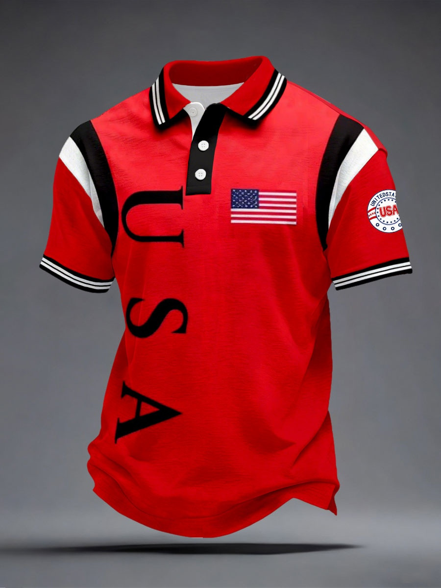 USA Polo Shirt Mens Polo Shirts American Flag 250th Anniversary Patriotic Apparel Gift For Him